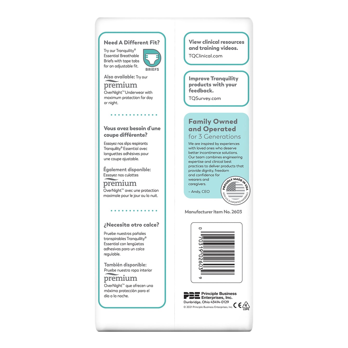 Tranquility® Essential Unisex Adult Absorbent Underwear Pull On with Tear Away Seams X-Small Disposable Heavy Absorbency (696226_BG)
