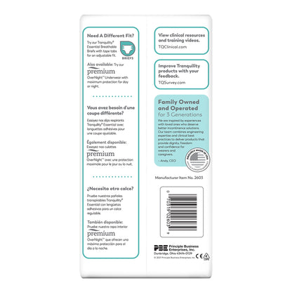 Tranquility® Essential Unisex Adult Absorbent Underwear Pull On with Tear Away Seams X-Small Disposable Heavy Absorbency (696226_BG)