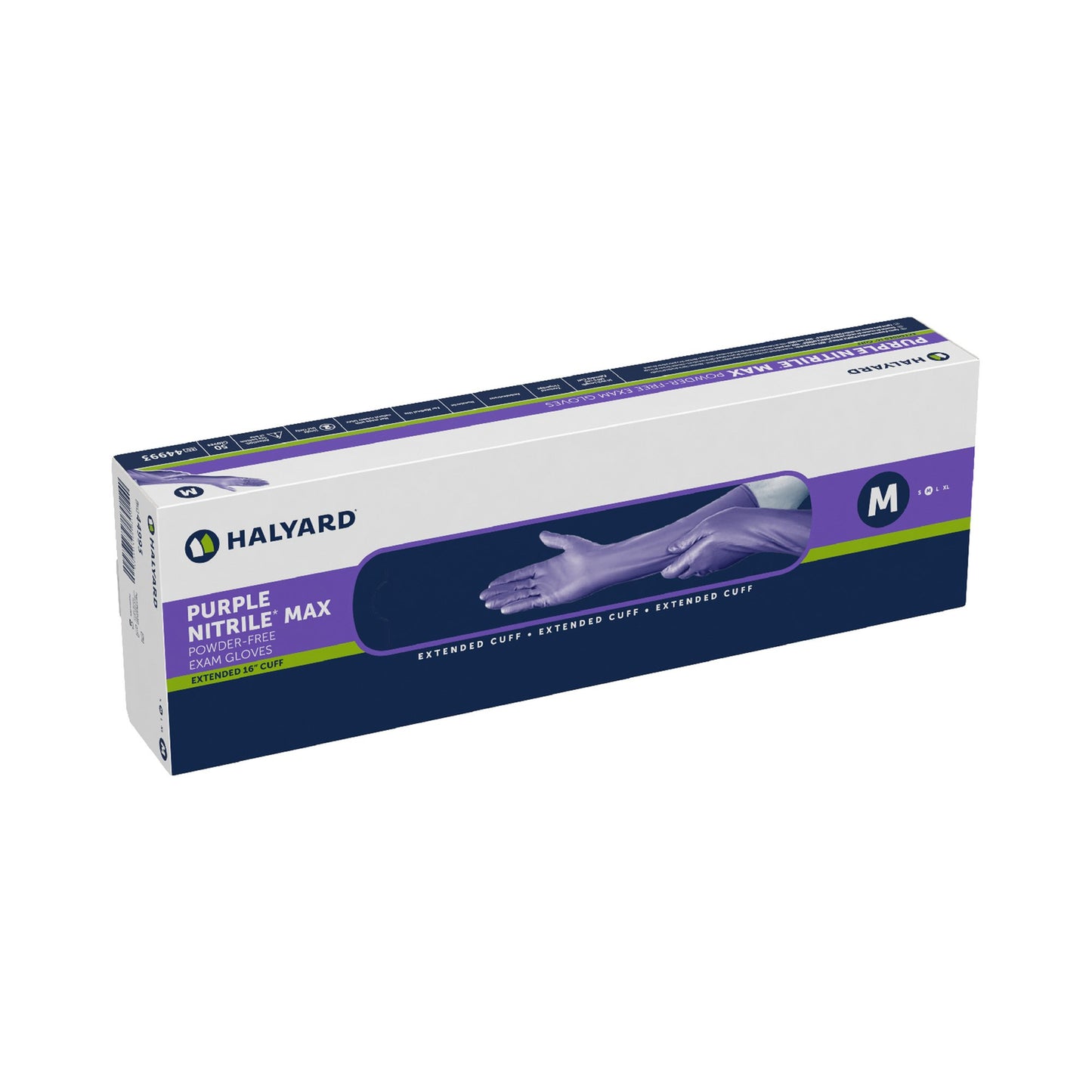 Purple Nitrile Max™ Exam Glove Medium NonSterile Nitrile Extended Cuff Length Fully Textured Purple Not Rated (1051223_BX)