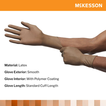 McKesson Perry® Surgical Glove Size 8.5 Sterile Latex Standard Cuff Length Smooth Brown Not Chemo Approved (1044733_BX)