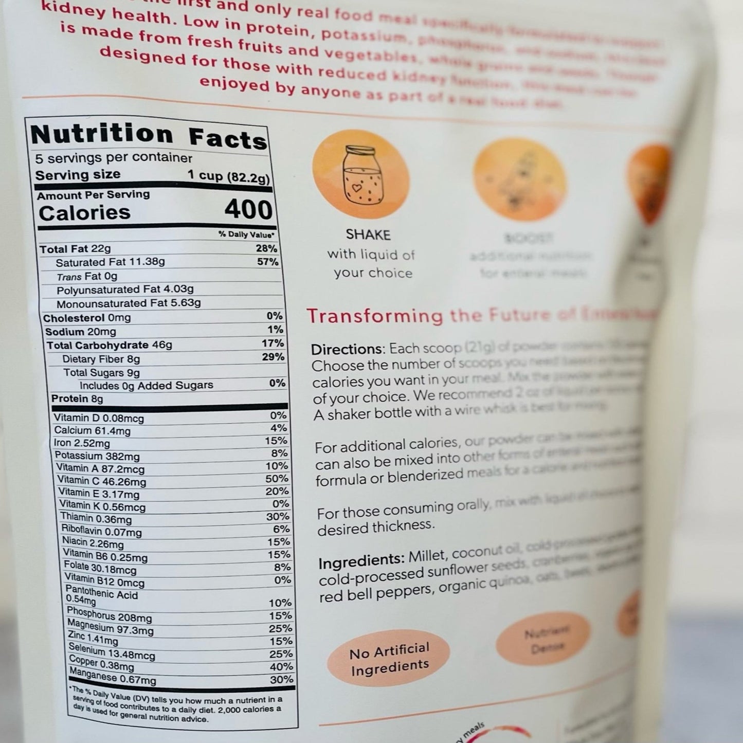 Restore Renal Support Oral Supplement Unflavored Powder 16 oz. Pouch (1223930_CS)