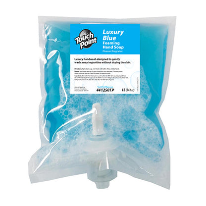 Touch Point® Luxury Blue Foaming Hand Soap, 34 fl oz, Case of 4 (HOS441250TP)