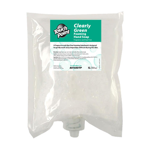 Touch Point® Clearly Green Foaming Hand Soap, 34 fl oz, Case of 4 (HOS441650TP)