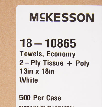 McKesson Procedure Towel 13 W X 18 L Inch White NonSterile (201067_CS)