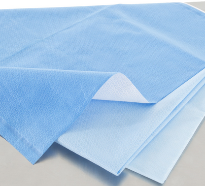 QUICK CHECK* H200 Sterilization Wrap White / Blue 18 X 18 Inch Dual Layer SMS Polypropylene Steam / EO Gas / Hydrogen Peroxide (840354_CS)