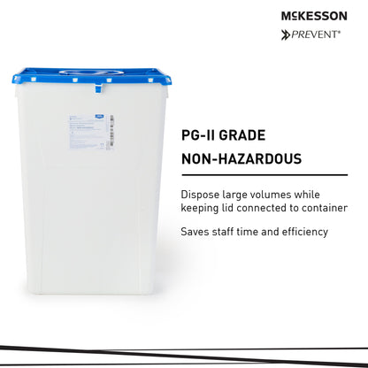 McKesson Prevent® Pharmaceutical Waste Container White Base 24-3/5 H X 17-3/10 W X 13 L Inch Vertical Entry 18 Gallon (1011863_EA)