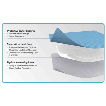 ZeniABSORB Super Absorbent Dressing 4 X 5 Inch Rectangle (1186730_EA)