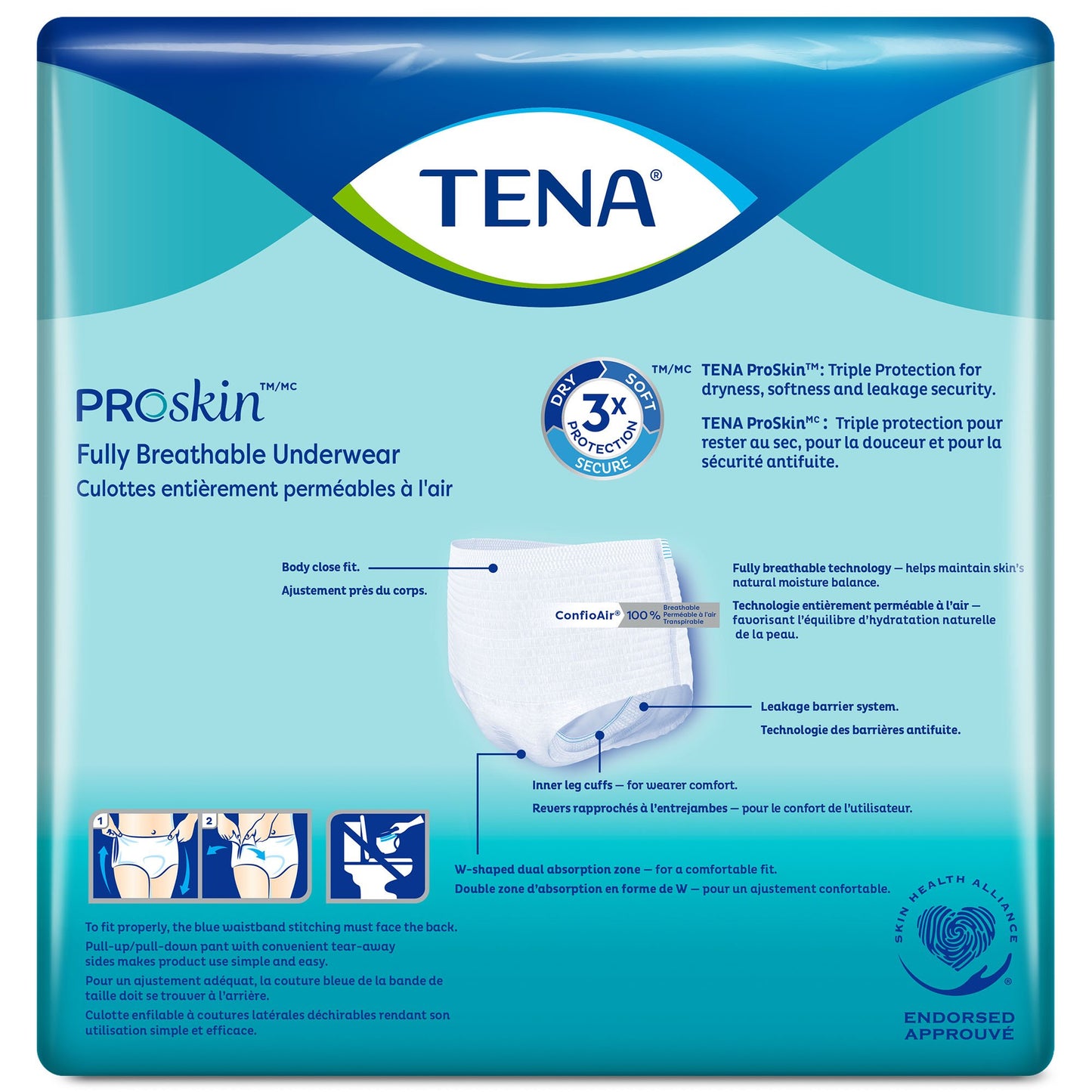 TENA® ProSkin™ Extra Unisex Adult Absorbent Underwear Pull On with Tear Away Seams Medium Disposable Moderate Absorbency (978867_CS)