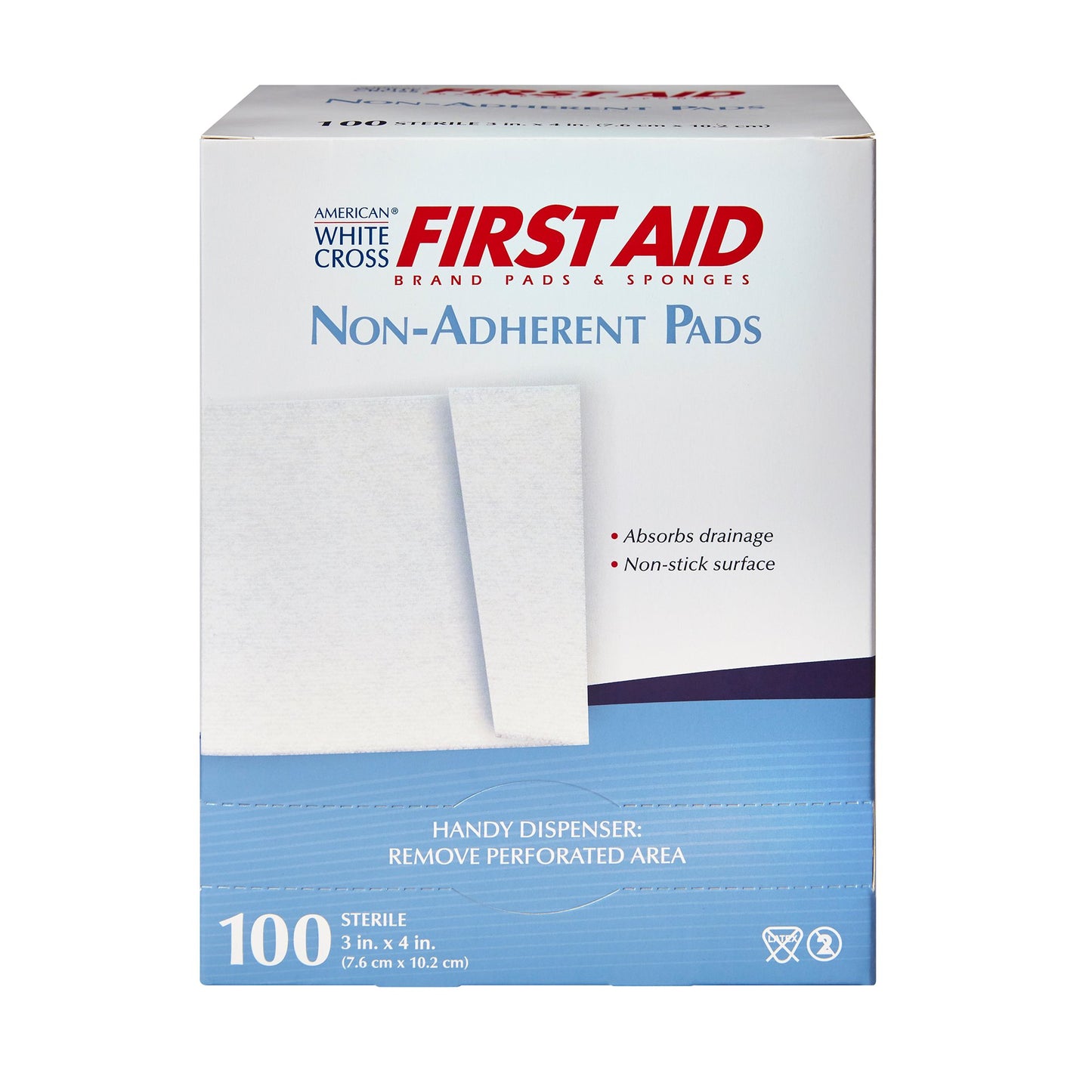 American White Cross Non-Adherent Dressing 3 X 4 Inch Sterile 1 per Pack (142142_BX)