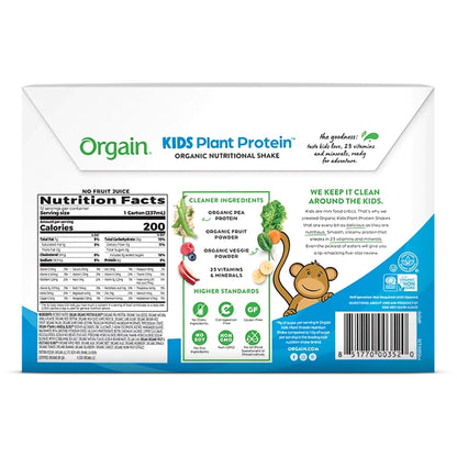 Orgain® Kids Plant Protein™ Nutritional Shake Pediatric Oral Supplement Vanilla Flavor 8 oz. Carton Liquid Plant Based (1196796_EA)