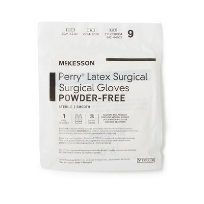 McKesson Perry® Surgical Glove Size 9 Sterile Latex Standard Cuff Length Smooth Cream Chemo Tested (1044710_CS)