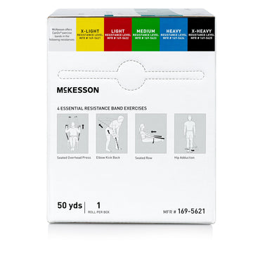 McKesson CanDo® Exercise Resistance Band Yellow 5 Inch X 50 Yard X-Light Resistance (1199528_EA)