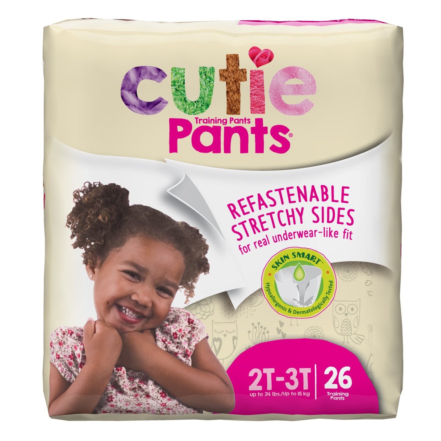 Cutie Pants® Female Toddler Training Pants Size 2T to 3T Disposable Heavy Absorbency (831576_BG)