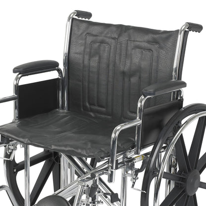 McKesson Bariatric Wheelchair Dual Axle Desk Length Arm Swing-Away Elevating Legrest Black Upholstery 22 Inch Seat Width Adult 450 lbs. Weight Capacity (1065281_EA)