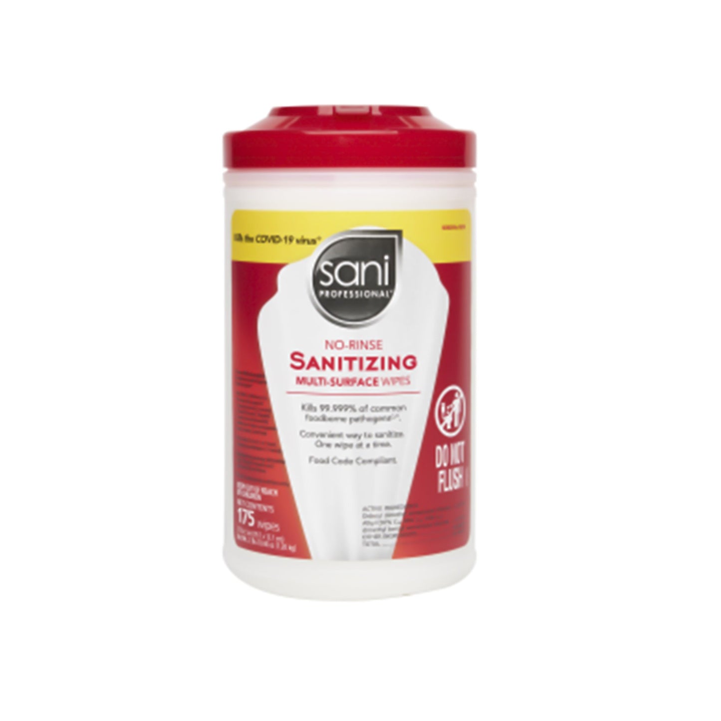 Sani Professional® No-Rinse Sanitizing Multi-Surface Premoistened Alcohol Based Manual Pull Wipe 175 Count Canister Alcohol Scent NonSterile (1065644_CN)