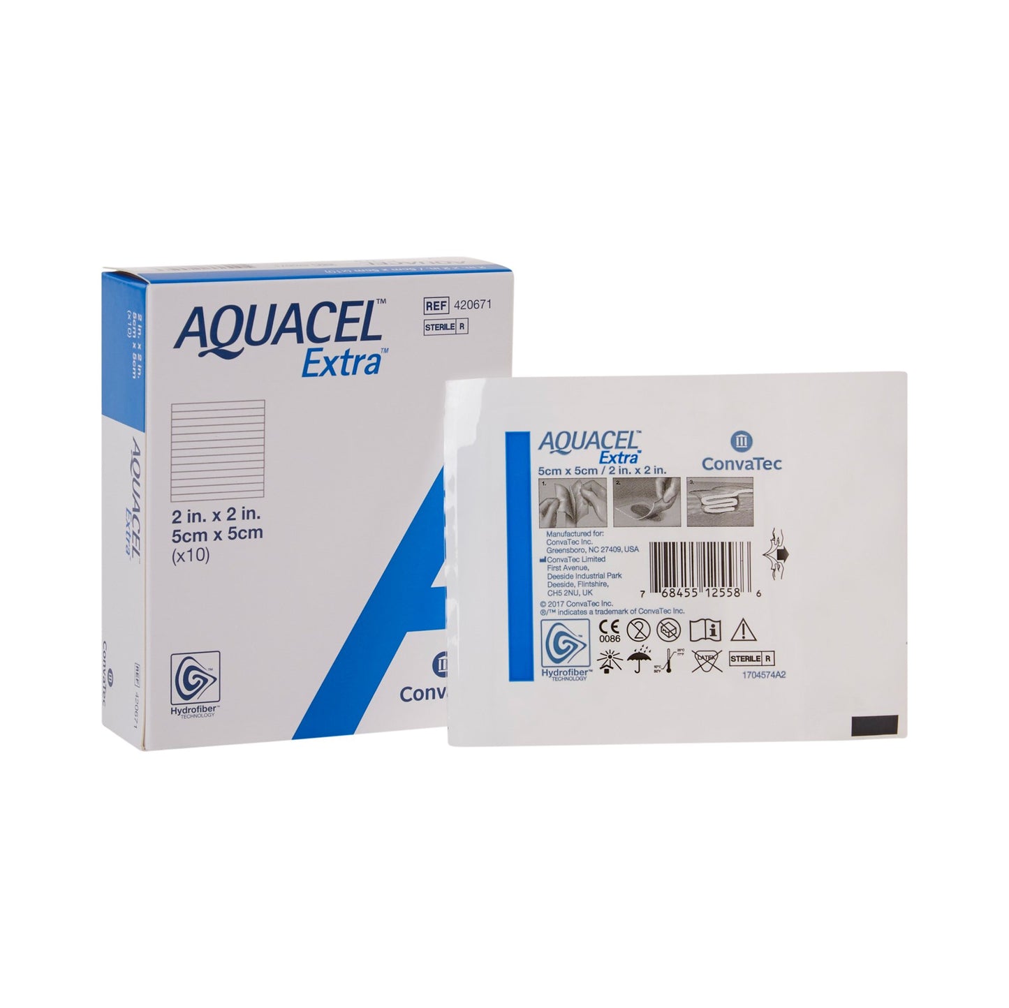 Aquacel® Extra™ Gelling Fiber Wound Dressing 2 X 2 Inch Square Sterile (785781_BX)
