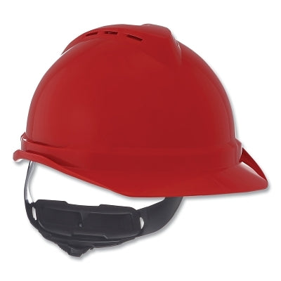 MSA V-Gard 500 Protective Caps, 4 Point Fas-Trac, Red (454-10034022)