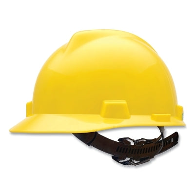MSA V-Gard® Protective Cap-Style Hard Hat, Slotted, 1-Touch® Suspension, Standard Size, Yellow, 20 EA/CA (454-10057443)