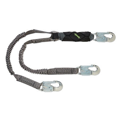 MSA V-Series Stretch Twin-Leg Energy Absorbing Lanyard, 310 lb, 6 ft, Sm Snap Hooks (454-10193553)