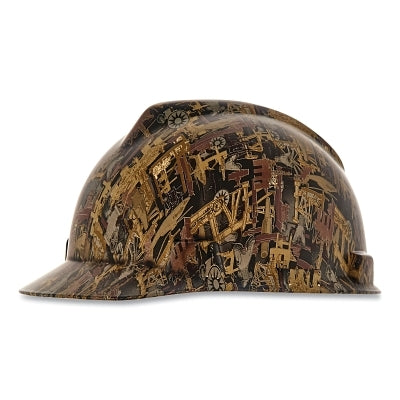 MSA V-Gard® Hydro Dip Finish Slotted Cap/Hat Assembly, Fas-Trac® III Suspension, Oilfield Camo, for Caps Only (454-10204774)