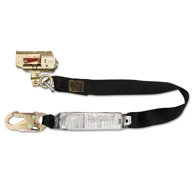 MSA FP Pro Rope Grab w/Shock-Absorbing Lanyard, 3 ft, Snap Hook Connect, Black (454-415940)