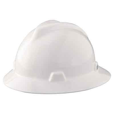MSA V-Gard® Protective Hat-Style Full-Brim Hard Hat, Slotted, Staz-On® Suspension, Standard Size, White (454-454733)