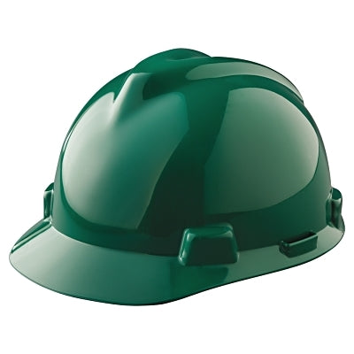 MSA V-Gard® Protective Cap-Style Hard Hat, Slotted, Staz-On® Suspension, Standard Size, Green (454-463946)