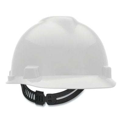 MSA V-Gard® Protective Cap-Style Hard Hat, Slotted, Staz-On® Suspension, Large Size, White (454-473284)