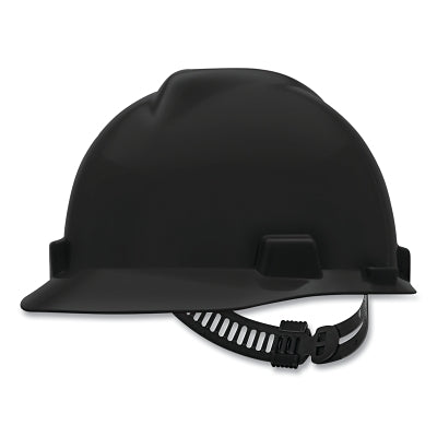MSA V-Gard® Protective Cap-Style Hard Hat, Slotted, Staz-On® Suspension, Standard Size, Black (454-475235)