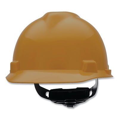 MSA V-Gard® Protective Cap-Style Hard Hat, Slotted, Fas-Trac® III Suspension, Standard Size, Gold (454-475365)
