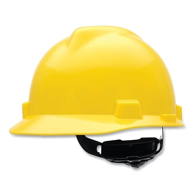 MSA V-Gard® Protective Cap-Style Hard Hat, Slotted, Fas-Trac® III Suspension, Small Size, Yellow (454-477479)
