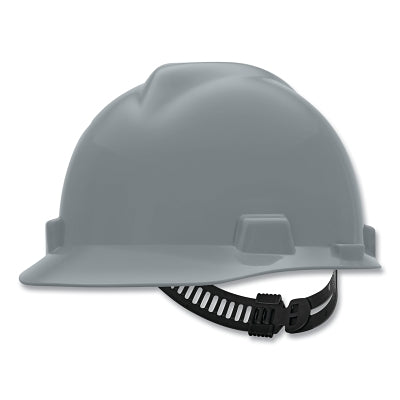 MSA V-Gard® Protective Cap-Style Hard Hat, Slotted, Staz-On® Suspension, Standard Size, Silver (454-484340)