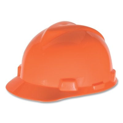 MSA V-Gard® Protective Cap-Style Hard Hat, Slotted, Staz-On® Suspension, Standard Size, Hi-Viz® Orange (454-488148)