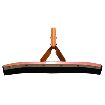 Magnolia Brush Non-Sparking Floor and Driveway Squeegee, Curved, 18 in, Black Rubber, Includes Steel Bracketed Handle (455-4618)