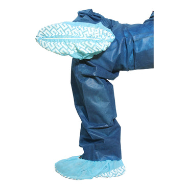 Dukal Shoe Cover One Size Fits Most Shoe High Nonskid Sole Blue NonSterile (1165638_BG)