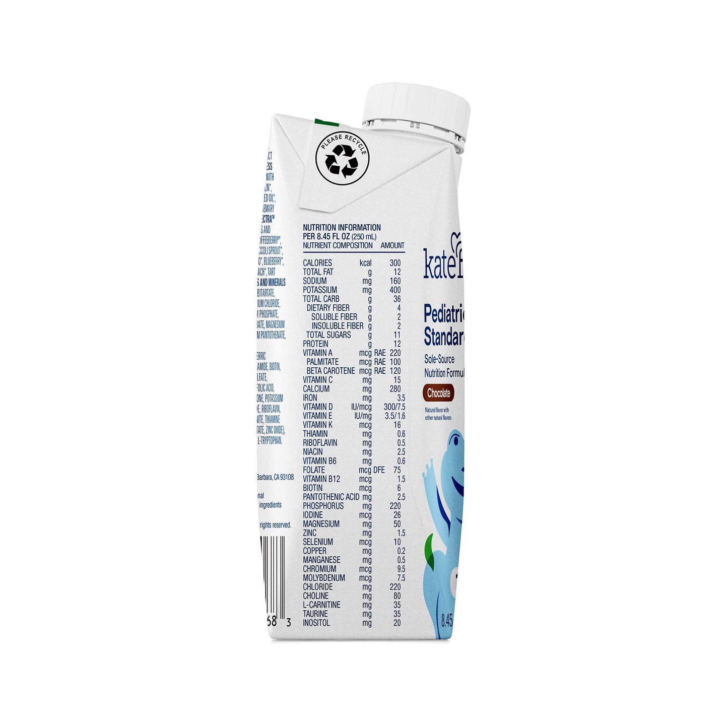 Kate Farms Pediatric Standard 1.2 Pediatric Oral Supplement Chocolate Flavor 8.45 oz. Carton Liquid Organic Pea Protein (1206262_EA)