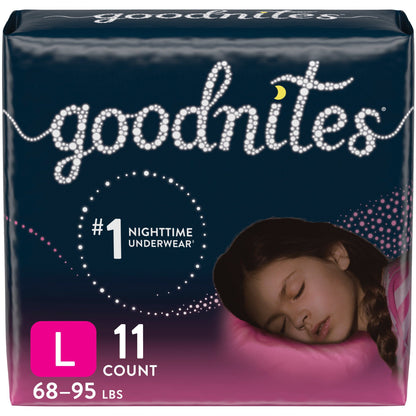 GoodNites® Female Youth Absorbent Underwear Pull On with Tear Away Seams Large Disposable Heavy Absorbency (1184211_CS)