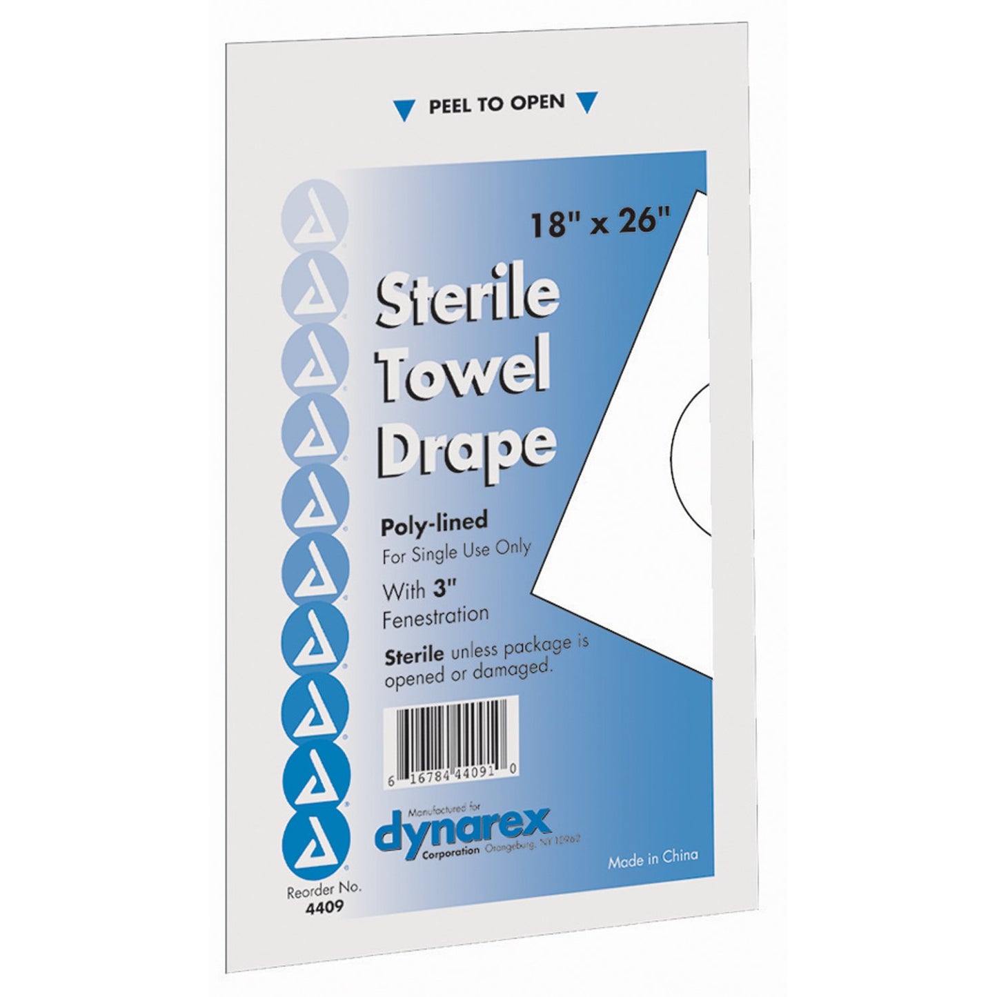 Dynarex® General Purpose Drape Poly Lined Towel Drape 18 W X 26 L Inch Sterile (786622_BX)
