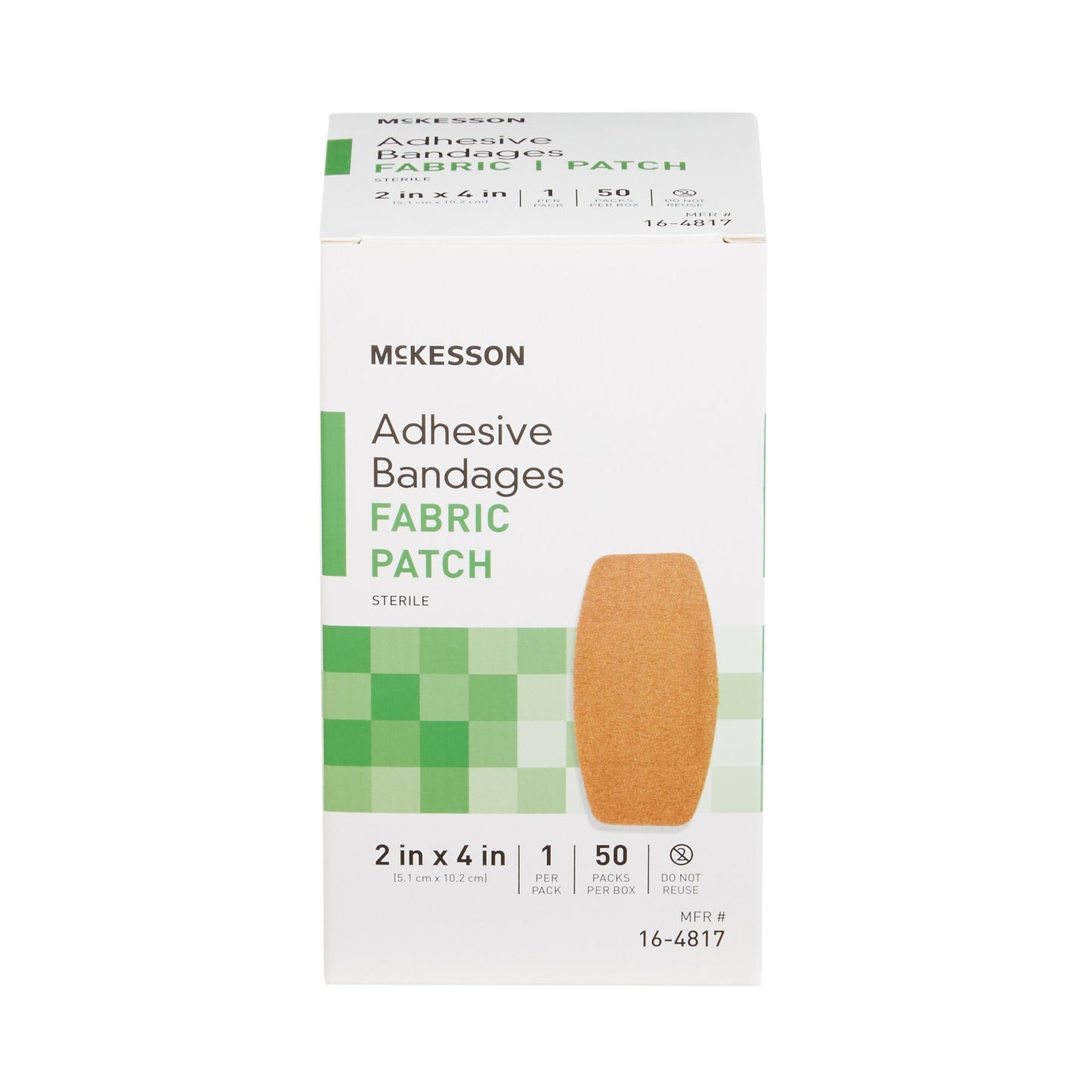 McKesson Adhesive Strip 2 X 4 Inch Fabric Rectangle Tan Sterile (514534_CS)