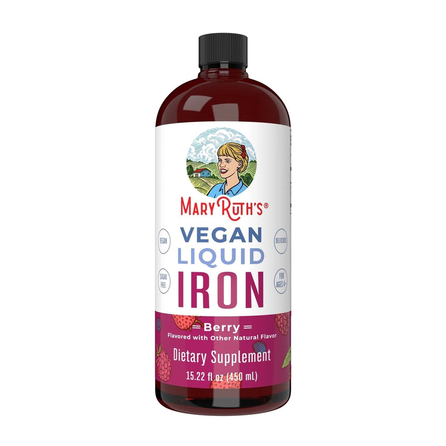 Mary Ruth's® Liquid Iron Dietary Supplement Iron 6 to 18 mg Strength Liquid 16 oz. Berry Flavor (1271764_EA)