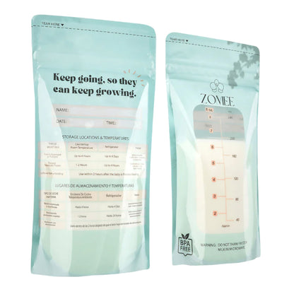 Zomee Breast Milk Storage Bag 8 oz. Food Grade Plastic (1233074_CS)