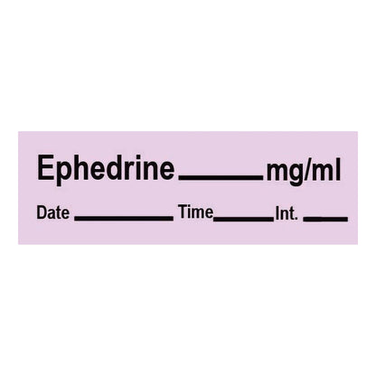 Timemed Drug Label Anesthesia Label EPHEDrine_mg/mL Date_Time_In_ Violet 1/2 X 1-1/2 Inch (173550_RL)
