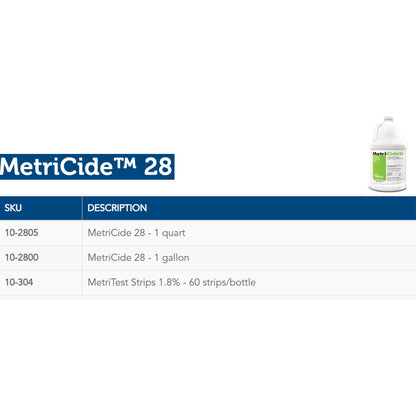 MetriCide™ 28 Glutaraldehyde High-Level Disinfectant Activation Required Liquid 1 gal. Jug Reusable (157452_EA)