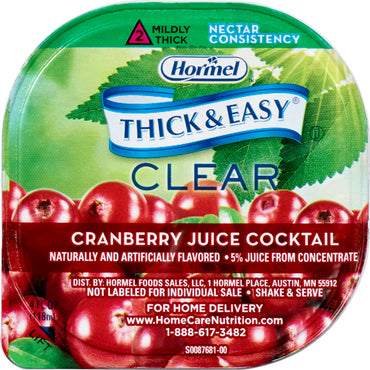 Thick & Easy® Thickened Beverage 4 oz. Portion Cup Cranberry Juice Cocktail Flavor Liquid IDDSI Level 2 Mildly Thick (732813_CS)
