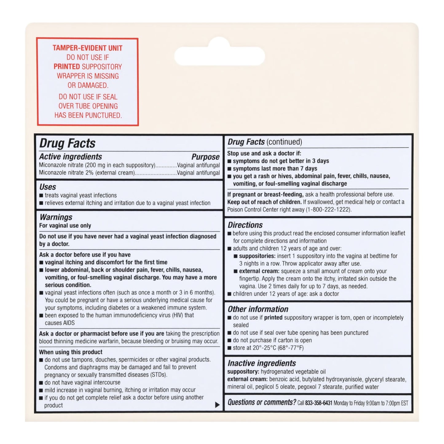 Foster & Thrive™ Vaginal Antifungal Kit 2% Strength / 200 mg Cream / Suppository (1244989_EA)