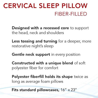 Roscoe Medical Cervical Pillow Soft 16 X 23 Inch White (999349_EA)