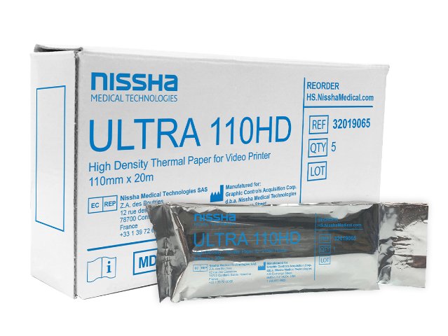 Nissha Ultrasound Video Paper Roll High Density Without Grid (1244830_CS)