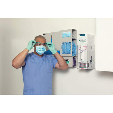 TIDIShield® Grab 'n Go Protective Glasses with Dispenser Wraparound Clear Tint Assorted Color Frames Over Ear One Size Fits Most (860597_BX)