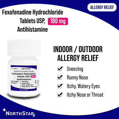 NorthStar Allergy Relief 180 mg Strength Tablet 30 per Bottle (1158260_BT)