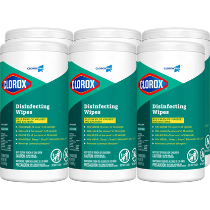 CloroxPro™ Clorox® Surface Disinfectant Premoistened Manual Pull Wipe 75 Count Canister Fresh Scent NonSterile (908190_BX)